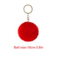 thumbnail image 3 of Fuzzy Ball Keychain Supple Comfortable Lovely Key Rings Adorable Practical Key Chains Women for Children Adults Elderly Students Red 10cm, 3 of 7