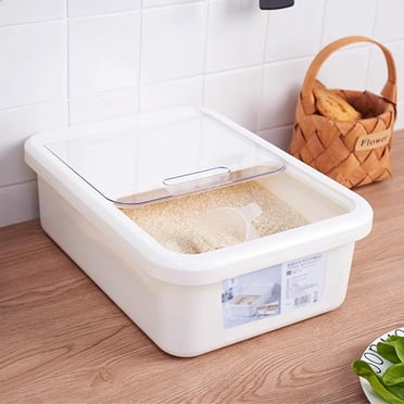 Amzcrzy Seaux à Riz à Couvercle Coulissant Grand Contenant Hermétique pour Riz, Stockage Alimentaire, Contenant à Céréales, Contenant à Farine et Grains pour l'Organisation et le Rangement Domestiques, Essentiels pour Dortoir, Décoration de Chambre, Décoration Intérieure