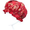 thumbnail image 3 of ORUYROP allydrew Reusable Women's Waterproof Shower Caps for Long Hair, Red Circle, 3 of 4