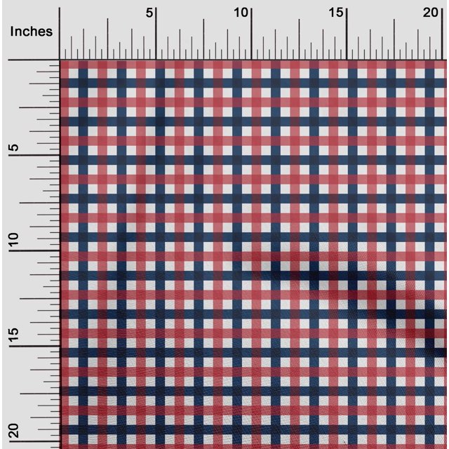 oneOone Polyester Lycra Fabric Gingham Check Print Fabric By Yard 56 Inch Wide