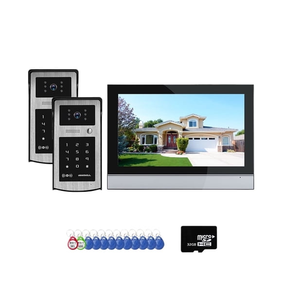 Tuya Wifi 1080P Video Intercom Video Door Phone 10'' Touch Monitor Video Doorbell Door Camera Security System Password RFID ,Install Fast