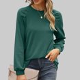 thumbnail image 2 of Timegard Hauts pour Femmes Manches Longues Col Rond T-Shirts Décontractés Confortables Couleur Unie Blouses Basiques, 2 of 7