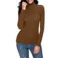 thumbnail image 2 of Kcodviy Women Solid Long Sleeve Men's Thermal Tops and Bottom Compression Mock Turtleneck Blouse Tops Thermal Top for Women Slim Fit Stretchy Layer Thermal Top for Women Plus Size Tee Shirts, 2 of 7