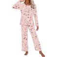 thumbnail image 4 of TopLLC Ensembles de Pyjama Ensembles de Détente pour Femmes, Vêtements de Nuit pour Femmes T-Shirt de Nuit à Imprimé à Col Rond à Manches Courtes et Ensembles de Pantalons Vêtements de Détente Pyjamas avec Poches Ensembles de Pyjama, 4 of 6