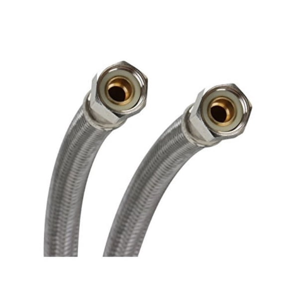 Fluidmaster B6F16 Faucet Connector, Braided Stainless Steel - 3/8 Female Compression Thread x 3/8 Female Compression Thread, 16-Inch Length