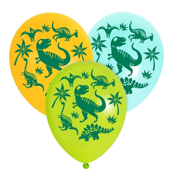12in. Multicolor Action Dino Latex Balloons, 8 Pieces, by Way To Celebrate