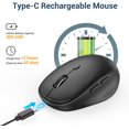 thumbnail image 3 of Souris Sans Fil Bluetooth MD165, Souris d'Ordinateur Rechargeable 2,4 G&BT à Double Mode avec Récepteur, Souris Silencieuse Compacte et Portable pour Ordinateur Portable, PC, MacBook, Windows, Android, Mac, iPad, 3 of 7