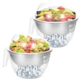 thumbnail image 2 of Hearth & Gear 2 Pcs Bol à Trempette Réfrigéré avec Couvercle et Poignée 50oz Bol à Glace Grande Capacité Bol de Service Glacé Plat de Service Froid Réutilisable pour Houmous Pâtes Fruits Chemin de Table Ensemble Napperons de Bout de Canapé, 2 of 7
