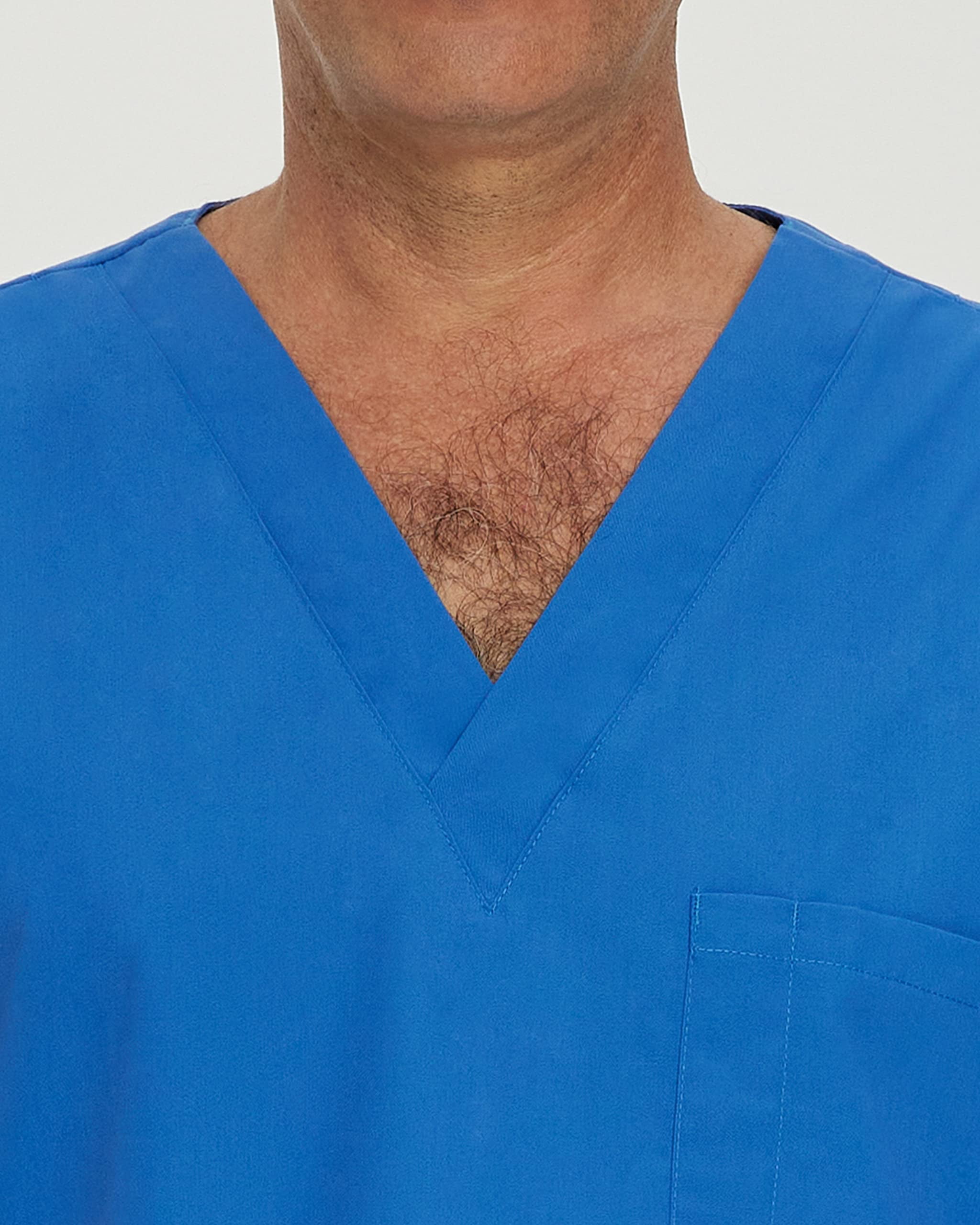 Landau Essentials Men's Classic Fit V-Neck Five Pocket Scrub Top, Style 7489