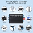 thumbnail image 3 of 3000W Pure Sine Wave Inverter 12V Dc to 120V Ac Converter with 2 Ac Outlets, 5V/2.1A USB Port, Led Display, Remote Controller, Power Converter, 3 of 5