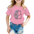 thumbnail image 2 of PMVFHDE Hauts pour Filles T-Shirts pour Filles T-Shirts Graphiques T-Shirts pour Fille Hauts d'Été Tendance pour Filles Hauts d'Été pour Fille T-Shirt Graphique Mignon pour Fille Col Rond Manches Courtes T-Shirt d'Été Rose, 8-9 Ans, 2 of 5