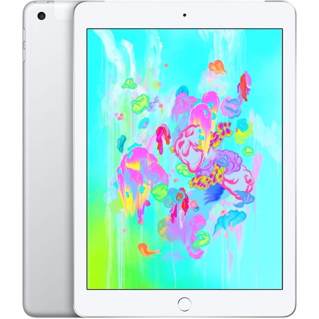 Refurbished Apple iPad 6th Gen 4G - WiFi + Cellular - 128GB - Silver iPad (2018) 9.7 Inch - Unlocked - Excellent Condition