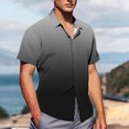 thumbnail image 4 of Pisexur Shirts for Man T Hommes Mode Décontractée Col Rabattu Imprimé Manches Courtes Chemise Blouse Gris Foncé, TG Chemises de Golf Hommes & Chemises Hommes, 4 of 7
