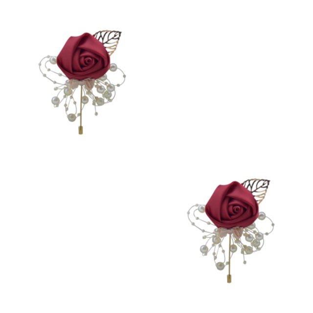 relayinert Broche Moderne Minimaliste Épingle Unique et à la Mode Pièce Déclarée Épingles de Luxe pour Mariages Rouge Vin Ensemble de 2
