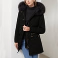 thumbnail image 2 of Yuyuzo Womens Winter Coats Hooded Long Sleeve Button Zip up Quilted Jacket with Zipper Pockets Solid Color, 2 of 6