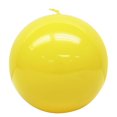 thumbnail image 1 of Bougie en forme de boule jaune haute brillance, non parfumée, 1 of 5