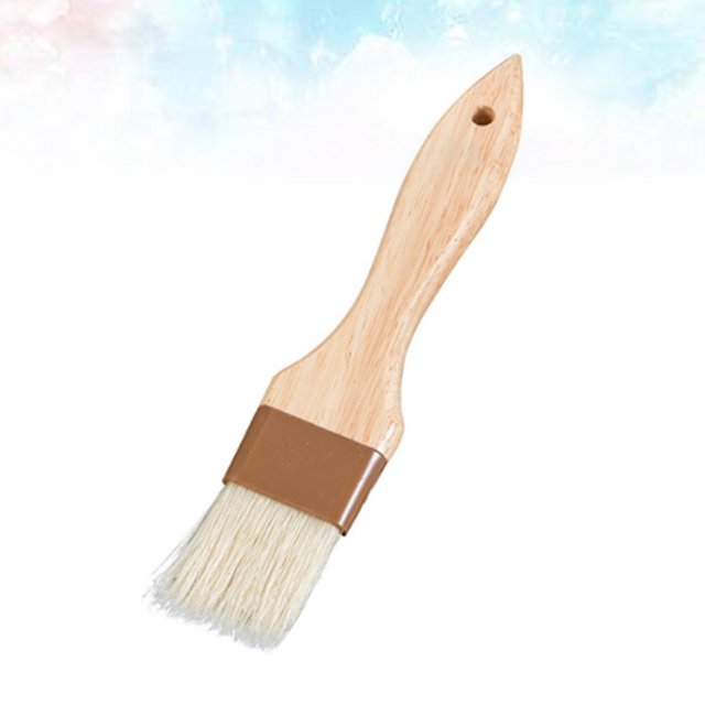 GOOHOCHY 1Pack Wooden Pastry Brush for Baking High Temperature Resistance Cooking Tool