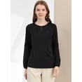 thumbnail image 3 of INSPIRE CHIC Blouse Élégante pour Femme de Bureau à Manches Longues à Encolure Goutte d'Eau, 3 of 6