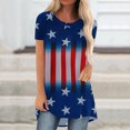 thumbnail image 2 of EQWLJWE Hauts d'Été pour Femmes Hauts pour Femmes Liquidation T-shirt Décontracté pour Femmes Jour de l'Indépendance Imprimé Col Rond Manches Courtes Pull Blouse Hauts, 2 of 5
