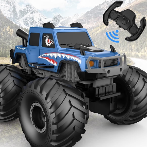 Jouets de Camions Monstres NQD®, Camion RC 4x4 Étanche à Rotation 360°, Camions Monstres Amphibies Télécommandés, Voiture RC Jouet Tout-Terrain 2,4 GHz