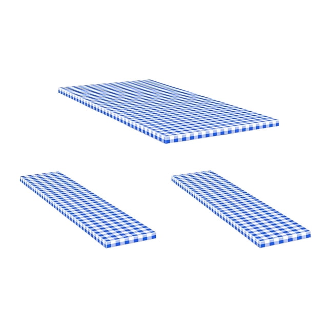 Picnic Tables for Outdoors Outdoor Courtyard Waterproof Table Cover Three Piece Picnic Table Cloth Back Flannel Elastic Table Cover Picnic Table Cover