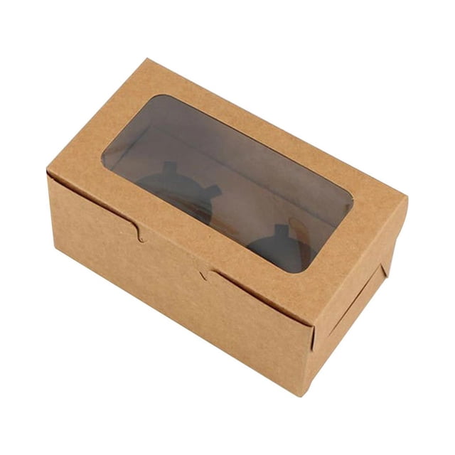 AKEGAMN 2/4/6 Pcs Gobelet en Papier Boîte d'Emballage pour Gâteau Boîte d'Emballage Kraft Gobelet Mafen en Papier Boîte à Gâteau Boîte à Tarte aux Oeufs Son