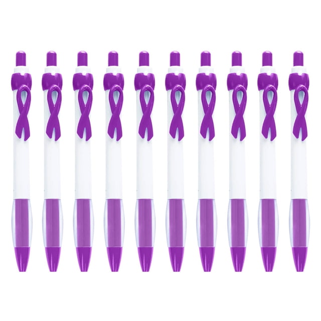 10 Pcs Ribbon Retractable Gel Roller Pen Breast Cancer Awareness Ribbon Pen Point Breast Cancer Pens Plastic Gel Ballpoint Pens For Women Gift 10ML