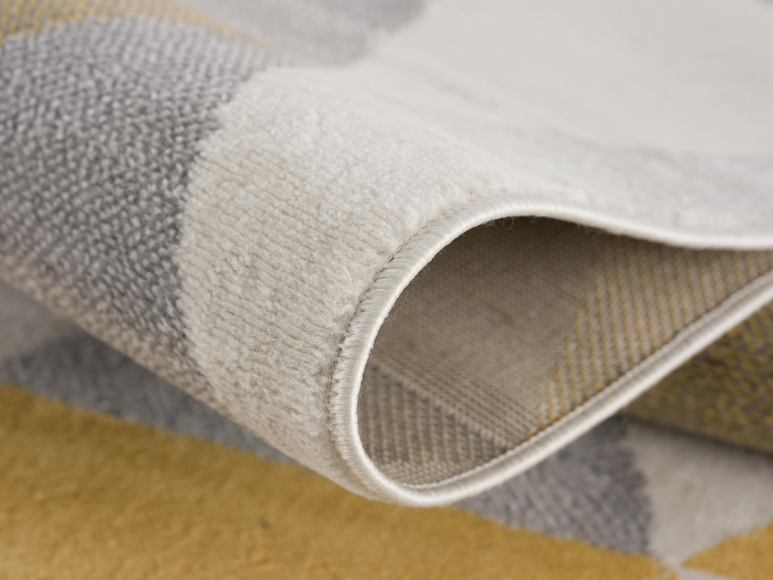 Tapis Branch Savannah 2' x 9' (Taille exacte : 2'3" 9') de couloir moderne du milieu siècle, jaune beige, géométrique pour entrée, couloir, salle bain et cuisine