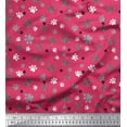 thumbnail image 1 of Soimoi Pink Cotton Voile Fabric Paw Dog Fabric Prints By Yard 56 Inch Wide, 1 of 3