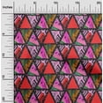 thumbnail image 2 of oneOone Georgette Viscose Orange Fabric Geometric Tropical Texture Craft Projects Decor Fabric Printed By The Yard 42 Inch Wide, 2 of 4