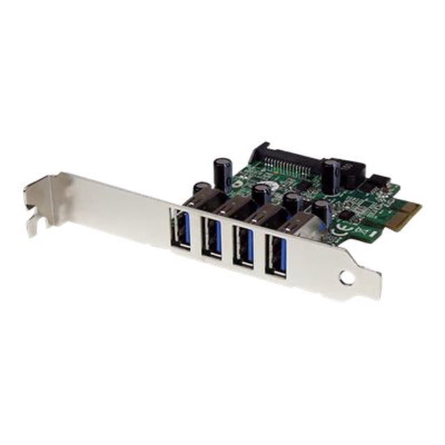 StarTech.com 4-Port PCI Express SuperSpeed USB 3.0 Controller Card with UASP - USB 3.0 Expansion Card with SATA Power (PEXUSB3S4V) - USB adapter - PCIe - USB 3.0 x 4 - for P/N: BNDTB10GI, BNDTB210GSFP, BNDTB410GSFP, BNDTB4M2E1, BNDTBUSB3142, HBS304A24A