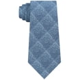 thumbnail image 1 of Calvin Klein Mens Particle Check Self-tied Necktie, Blue, One Size, 1 of 3