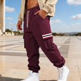 thumbnail image 3 of Ceisia Men Solid Color Loose Casual Pants Elastic Waist Drawstring Sports Gift Work Trousers, 3 of 9
