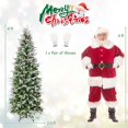 thumbnail image 3 of Costway 6 FT Flocked Christmas Tree with 671 PE PVC Branch Tips 280 Warm White LED Lights, 3 of 10