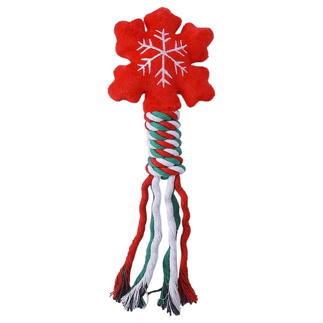 SIfdSeng Rope Christmas Theme Dog Toy with Rope Body for Puppy Dog Chew Toy for Puppy Interactive Toy Small Dog Chew Toys Dog Interactive Toys Aggressive Chew Toys for Large Dogs