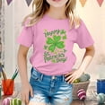 thumbnail image 2 of Ensemble de Pyjama Short pour Fille Haut pour Bébé Fille Enfant Filles Pâques Mignon Saint Pat Col Rond Manches Courtes T-Shirt Été Décontracté T-Shirt, 2 of 4