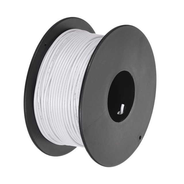 Uxcell Fil de Raccordement 26AWG 30m/100 Pieds Blanc, Fil Électrique UL1007 Bobine