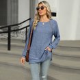 thumbnail image 4 of Qudderr Chandail pour Femmes Hauts Décontractés Manches Longues T-Shirts Pull Col Rond Tricoté Automne Hiver Tenues S-2TG, 4 of 8