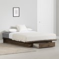 thumbnail image 1 of South Shore Musano Full/Queen Platform Bed with Drawer, in Natural Walnut, 1 of 11
