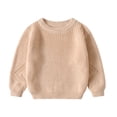 thumbnail image 1 of YOUSNH Bébé Fille Garçon Tricot Chandail Blouse Chandail Molleton Chaud Col Rond Manches Longues Hauts Automne Hiver Vêtements1 Chandails Garçons Beige 100, 1 of 2
