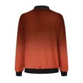thumbnail image 4 of Swstbby Liquidation d'Automne! Vestes d'Automne pour Femmes, Chandail en Molleton Ample à Manches Longues pour Femmes avec Fermeture Éclair Veste Décontractée en Tricot Grossier Veste de Baseball Orange G, 4 of 5
