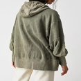 thumbnail image 4 of Vestes à Capuche Amples pour Femmes Couleur Unie Manches Longues Automne, 4 of 5