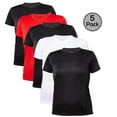 thumbnail image 1 of Blank Activewear Lot de 5 T-Shirts pour Femmes, Tissu de Performance à Séchage Rapide, 1 of 4