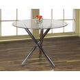 thumbnail image 2 of K-Living Logan 5Pcs Round Glass And Chrome Base Dining Table With Tufted Velvet Chairs In Grey, 2 of 4