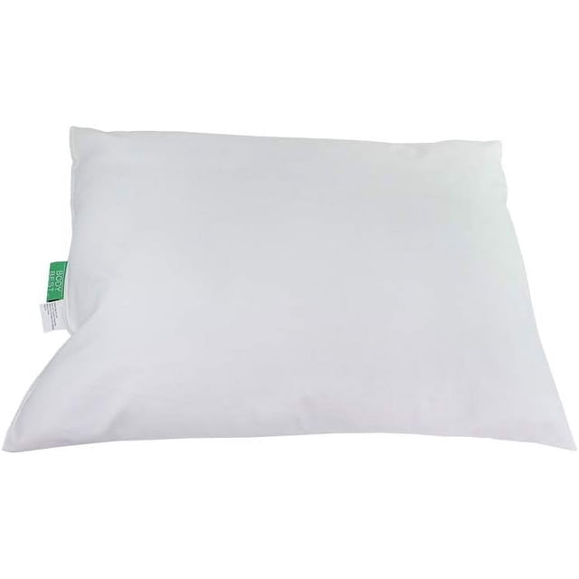 BodyBest Oreiller en Vinyle Format Standard 18x24 Pouces Essuyable, avec une Housse en Vinyle Blanche Conçue pour un Assainissement et une Désinfection Faciles. l'Oreiller Offre un Confort et un Soutien Exceptionnels, Conformément aux positions de Repos. une Étiquette Verte BodyBest Est visible sur le Côté.