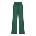 thumbnail image 4 of Timegard Cotton Linen Pants for Women Elastic Waisted Drawstring Straight Leg Lounge Pants with Pockets, 4 of 6