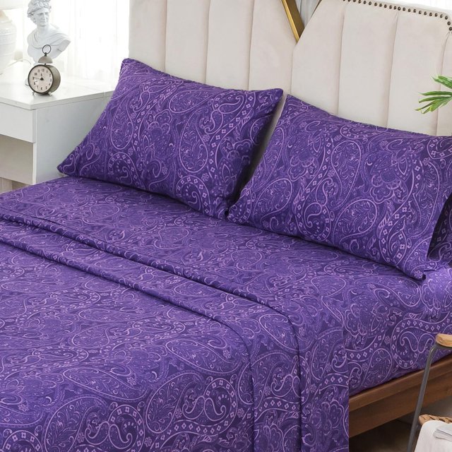 King Size Bed Sheets Piece Floral Pattern Sheets King Deep Pocket Sheet Grey Lotus