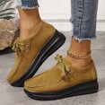 thumbnail image 2 of Chaussures de Course Femme Bout Rond à Lacets à Enfiler Semelle Épaisse Talon Compensé Mocassins Uni, 2 of 9