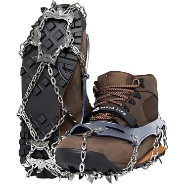 YATTA LIFE Stainless Steel 14 Trail Spikes, Crampons Ice Cleats Grips for Boots & Shoes
