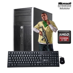 HP Compaq Pro 6300 Bureau de jeu de tour PC, Intel Quad Core i5-3470 jusqu'à 3,60 GHz, 16G DDR3, NEW 512 GB SSD, AMD Radeon RX 550 4GB (HDMI & DVI), WiFi, clavier & La souris, gagne 10 64bit